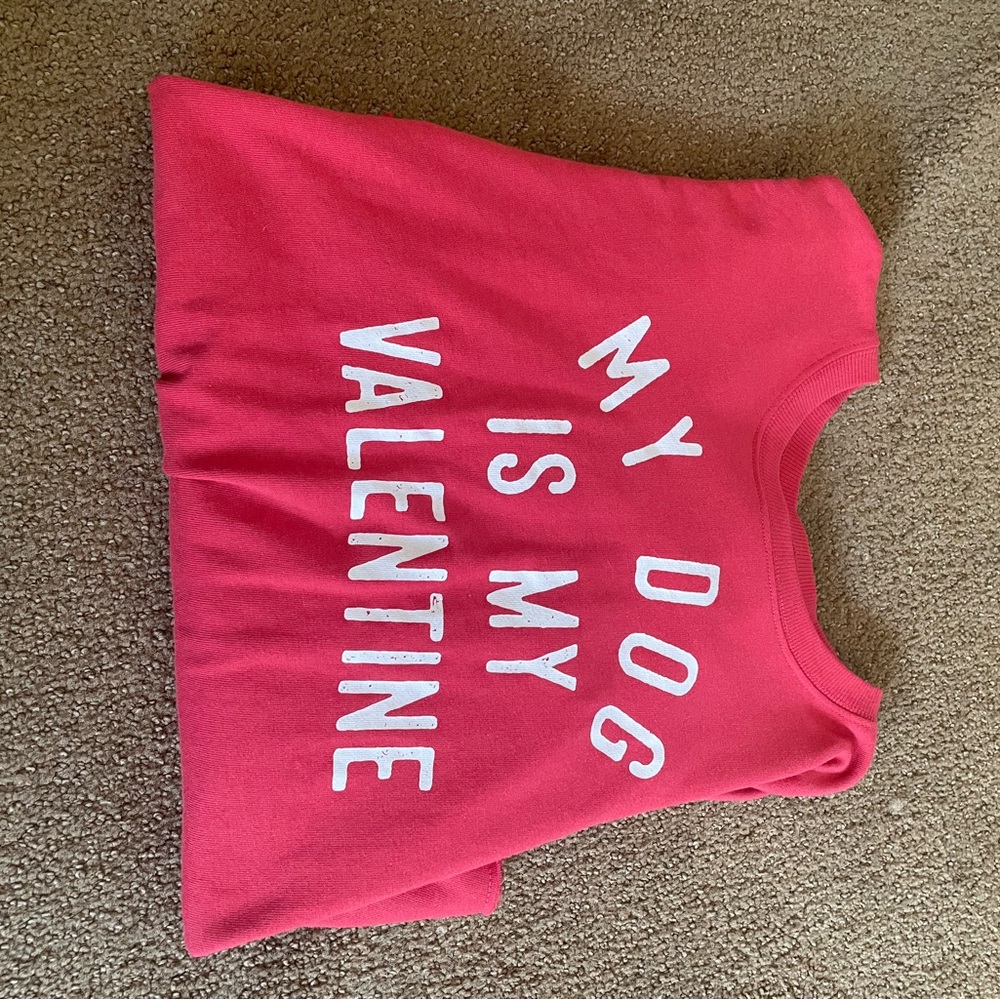 Valentine sweatshirt-Women's red ‘My Dog is My Valentine’ Sweatshirt